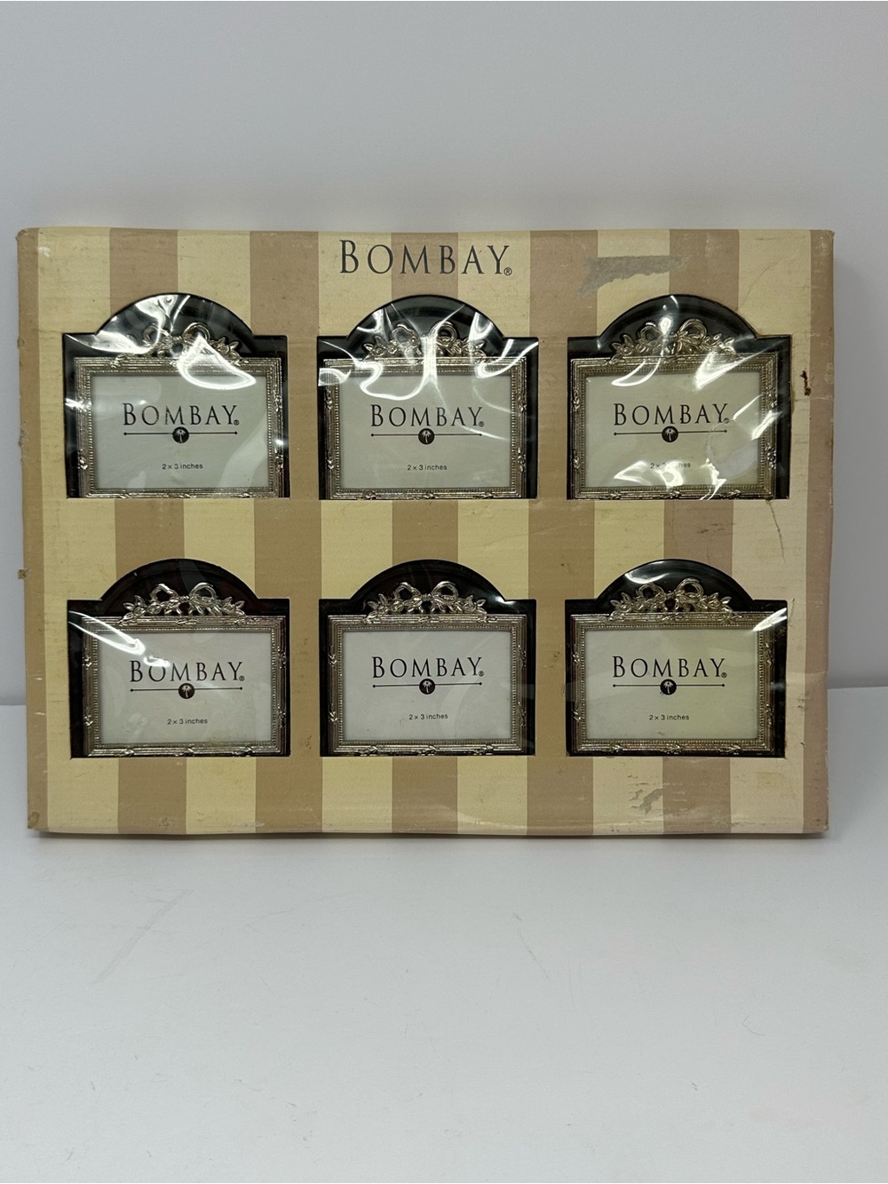 Bombay Company Set of 6 2x3 Place Card Holders in Original Box Yr 2000 A9